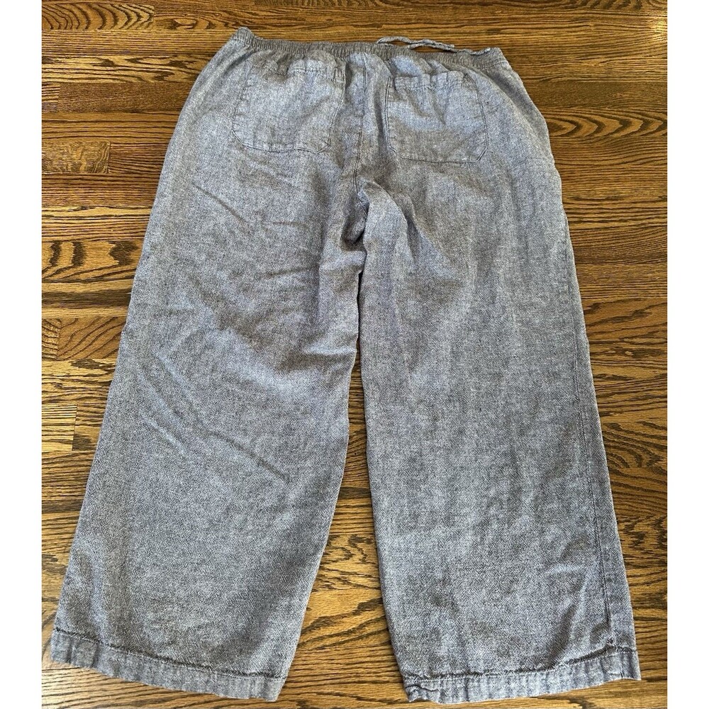 Old Navy Pull On Waist Blue Denim Linen Blend Super Wide Leg Pants Size XL Boho - Picture 7 of 7